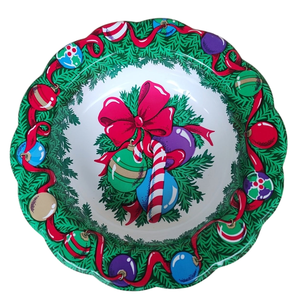 Vintage Berman Industries Plastic Christmas Bowl
